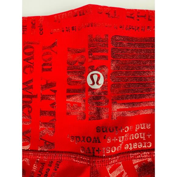 Lululemon Size 8 Wunder Under Crop High-Rise Red Manifesto Luxtreme Tights 20 YR - Picture 4 of 9